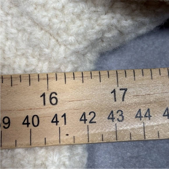 Aran Mor Ireland Sweater Open Thick Cable Knit Cream Merino Women's XSmall - Picture 4 of 11
